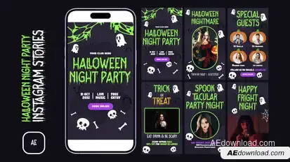 Halloween Night Party Instagram Stories Product Promo template preview
