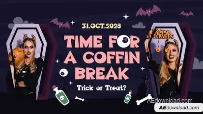 Halloween Night Party Slide Promo Video Displays template preview