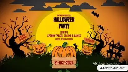 Halloween Party Video Displays template preview