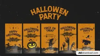 Halloween Party Instagram Stories Openers template preview