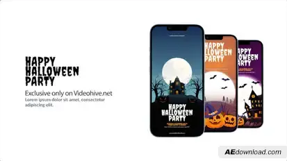 Halloween Party Instagram Stories Video Displays template preview