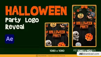 Halloween Party Logo Reveal For After Effects Logo Stings template preview