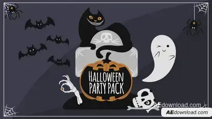 Halloween Party Pack Titles template preview