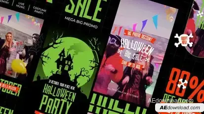 Halloween Promo Instagram Stories Openers template preview