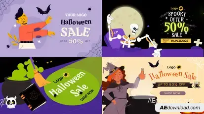 Halloween Sale Offer Website Banners Product Promo template preview