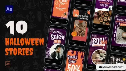 Halloween Sale Social Media Stories For AE Openers template preview