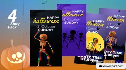Halloween Skeleton Story Pack Openers template preview