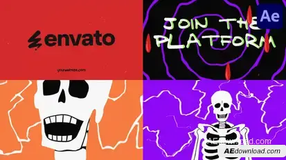 Halloween Skull Logo Opener for After Effects Logo Stings template preview