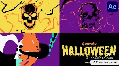 Halloween Skull Opener for After Effects Openers template preview