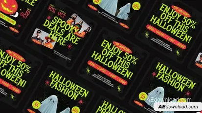 Halloween Social Media Promo Elements template preview