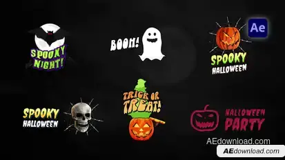 Halloween Spooky Titles Pack Titles template preview