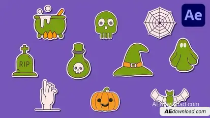 Halloween Sticker | AE Elements template preview