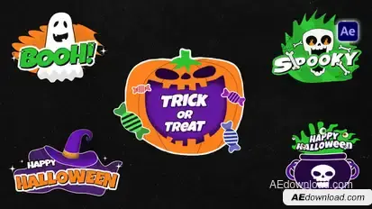 Halloween Sticker Titles | Looped Titles template preview