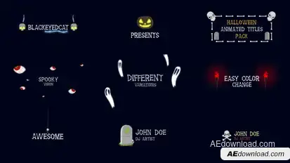 Halloween Titles Animation Pack Titles template preview