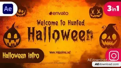 Halloween Titles || Halloween Intro (3 in 1) Openers template preview