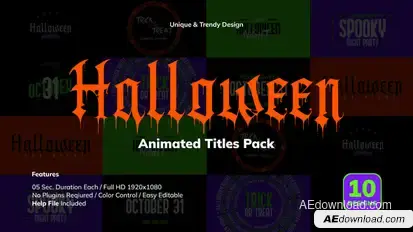Halloween Titles Pack Titles template preview