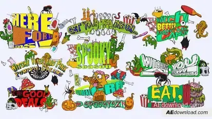 Halloween Titles Pack Titles template preview