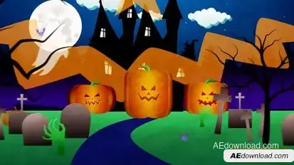 Halloween TV Cartoon Logo Opener Openers template preview