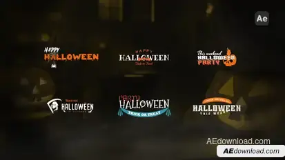 Halloween Typography Pack Titles template preview