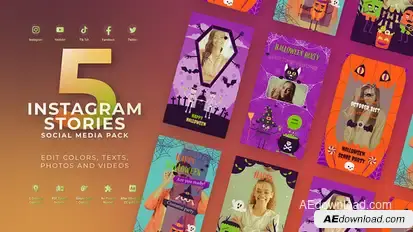 Halloween Vervical Intro Video Displays template preview