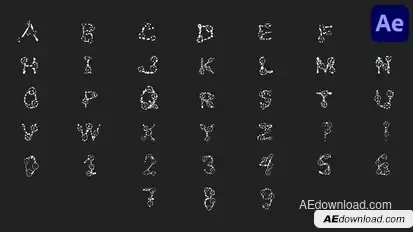 Hand Drawn Animated Alphabet for After Effects Elements template preview