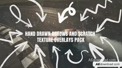 Hand Drawn Arrows and Scratch Overlays Pack Elements template preview