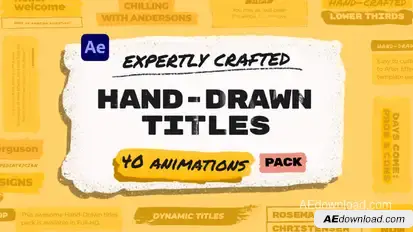 Hand Drawn Brush Titles Pack Titles template preview
