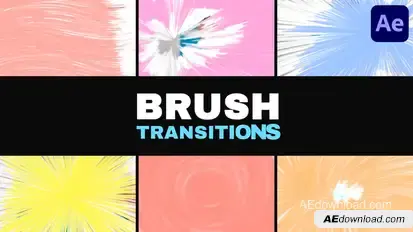 Hand Drawn Brush Transitions for After Effects Elements template preview
