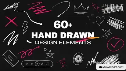 Hand Drawn Doodle Animation Pack Elements template preview