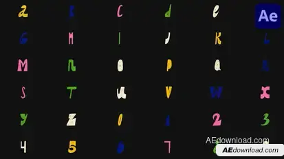 Hand Drawn Doodles Alphabet for After Effects Elements template preview