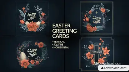 Hand Drawn Easter Greeting Cards Easter template preview