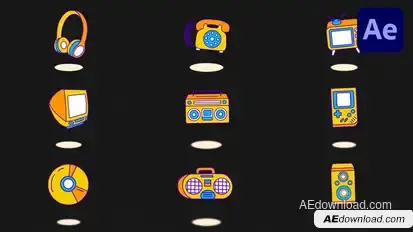 Hand Drawn Retro Elements | AE Elements template preview