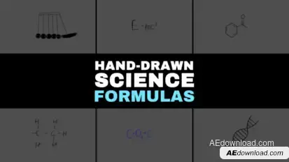 Hand Drawn Science Formulas and Diagrams for After Effects Elements template preview