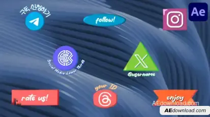 Hand Drawn Social Media Lower Thirds for After Effects Elements template preview