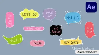 Hand Drawn Speech Bubble | After Effects Titles template preview