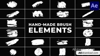 Hand Made Brush Elements | After Effects Elements template preview
