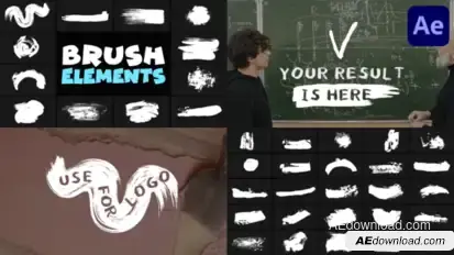 Hand Made Brush Elements | After Effects Elements template preview