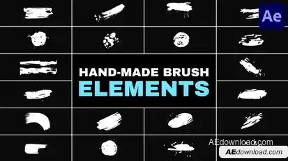 Hand Made Brush Elements for After Effects Elements template preview