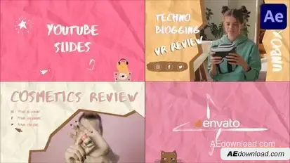 Hand Made Youtube Endscreens for After Effects Openers template preview
