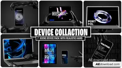 Hand Multi Device Mockup – Realistic Device Presentation Kit Product Promo template preview