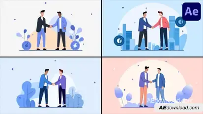 Hand Shake Explainer for After Effects Elements template preview