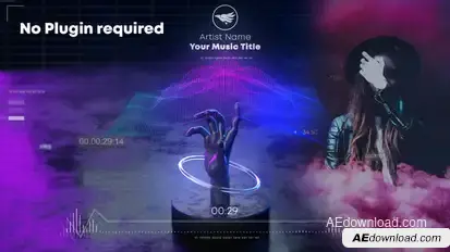 Hand Wave Music Visualizer Video Displays template preview
