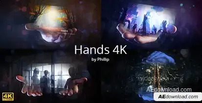 Hands 4K Video Displays template preview
