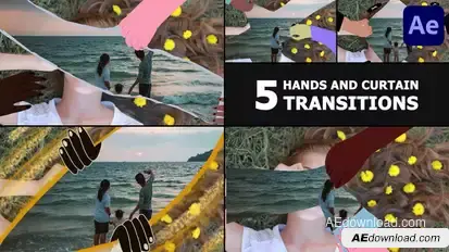 Hands And Curtain Backgrounds And Transitions | After Effects Elements template preview