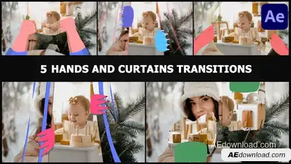 Hands And Curtain Backgrounds And Transitions | After Effects Elements template preview