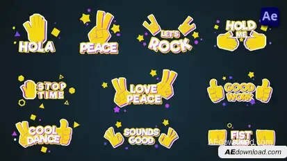 Hands emoji titles [After Effects] Titles template preview