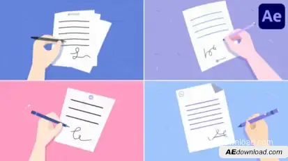 Hands Sign Document Explainer for After Effects Openers template preview