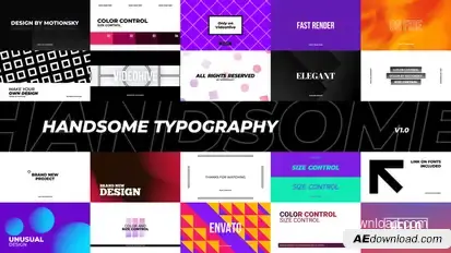Handsome Typography Pack Titles template preview