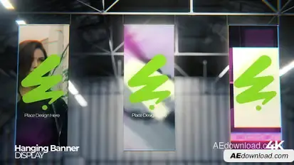 Hanging Banner Mockup Video Displays template preview
