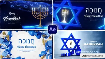 Hanukkah Greetings Pack Titles template preview